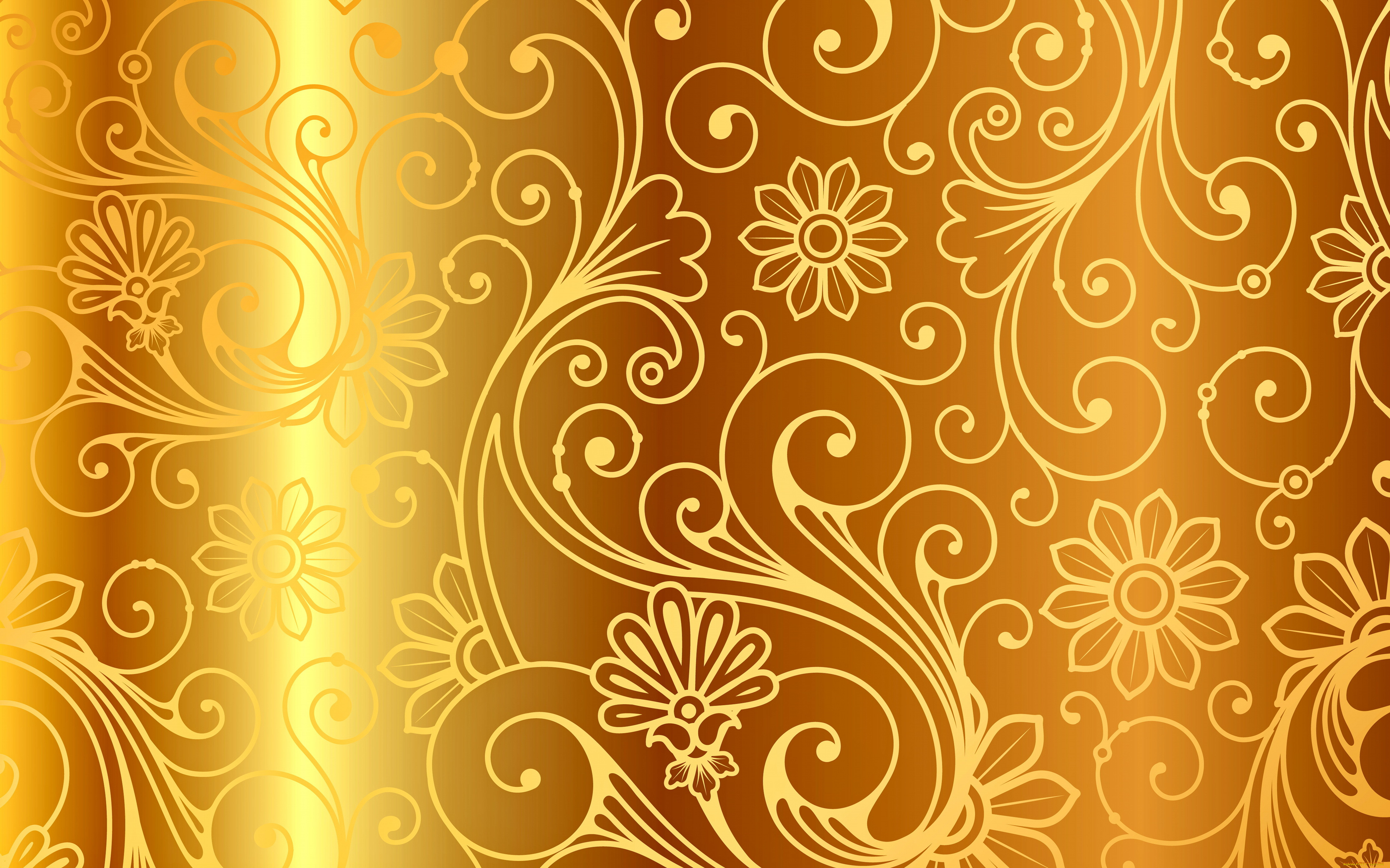  ,  , flowers, gradient, , vintage, golden, vector, background, , , 